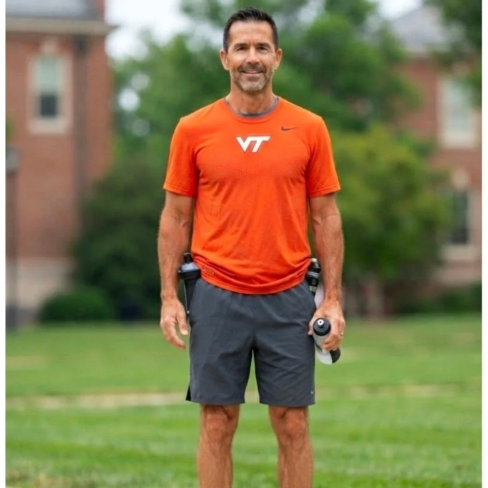 Nike Virginia Tech VT Hokies Mens XL Shirt Orange Dri-FIT Performance T-Shirt